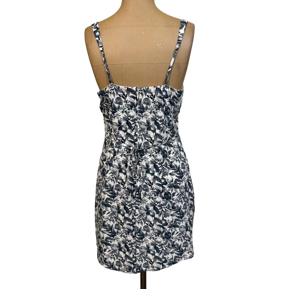Abercrombie & Fitch Mini Dress 90s Blue and White Floral Pattern size Small - Picture 5 of 7